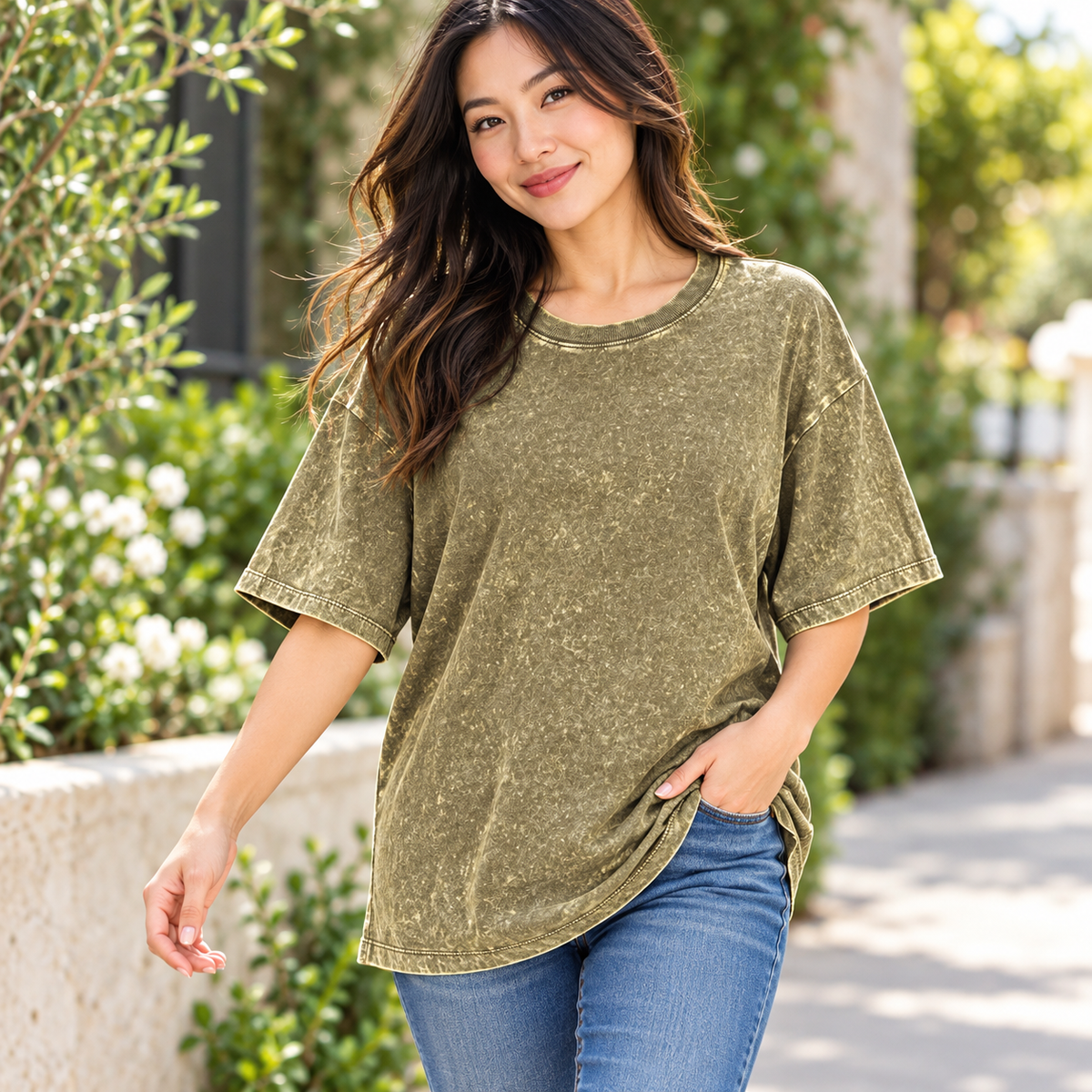 Washed Oversized Short Sleeve Tee | Zenana