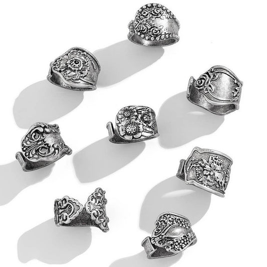 VINTAGE BOHO FLORAL STATEMENT RING