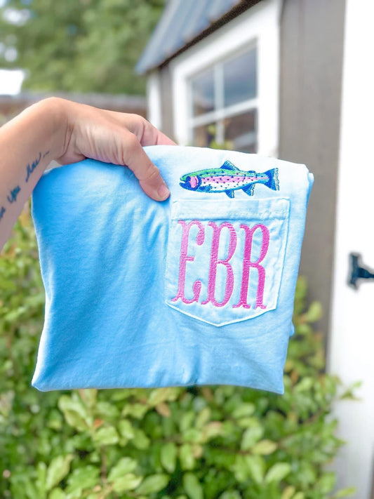 Neon Trout - CC Pocket Tee with Monogram