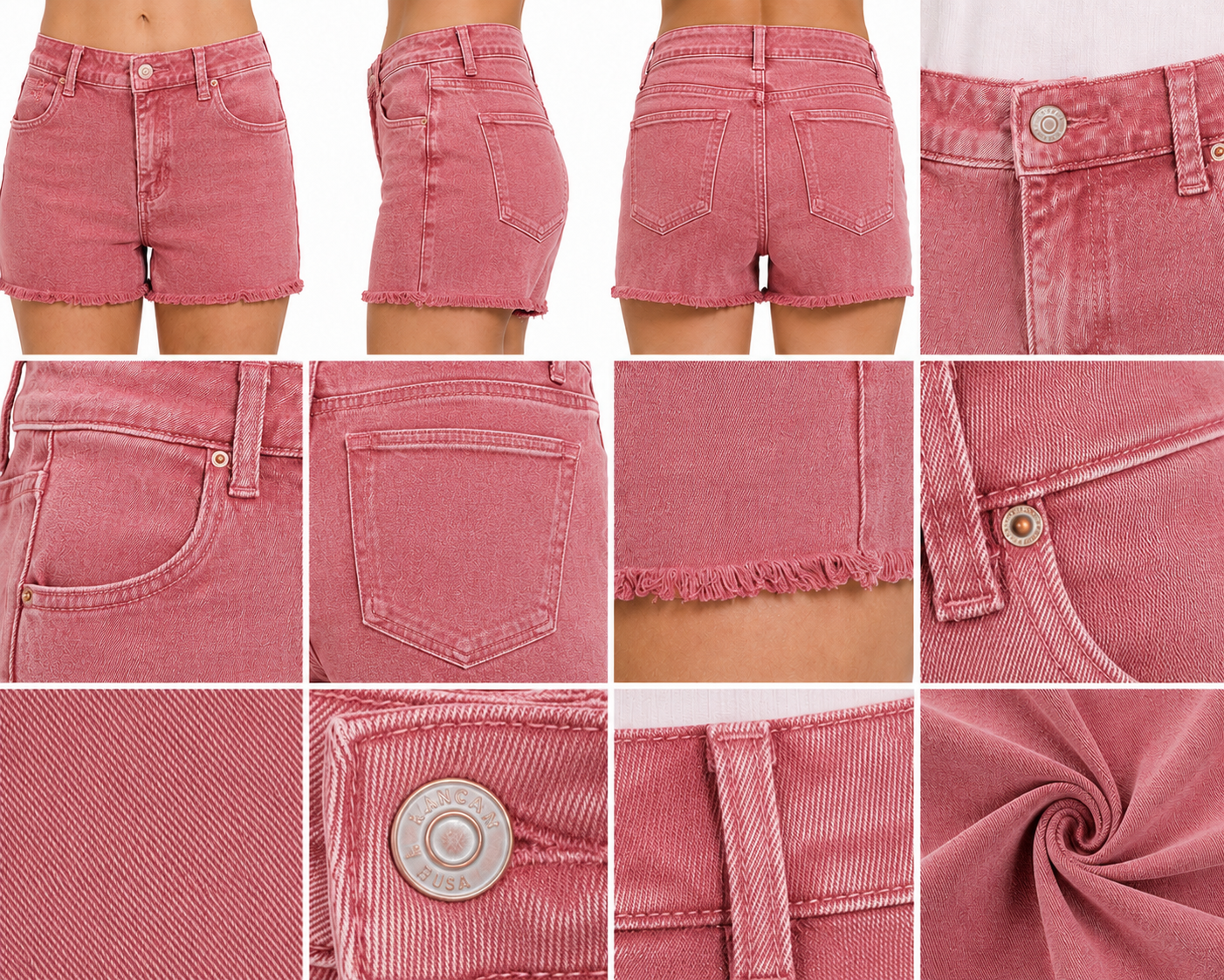 Burgundy Cutoff Jean Shorts | Zenana