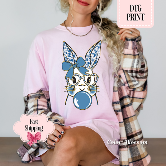 Bubble Gum Bunny (Blue Chinoiserie)