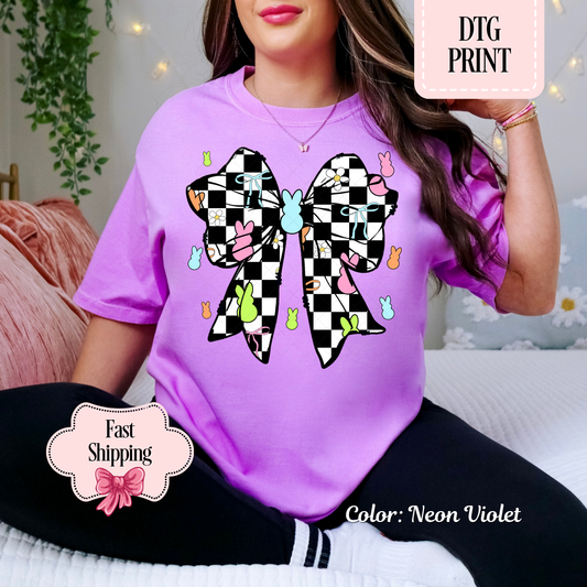 Retro Checkered Easter Bow