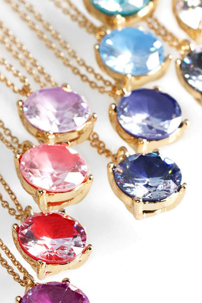 Cubic Zirconia Pendant Short Necklace