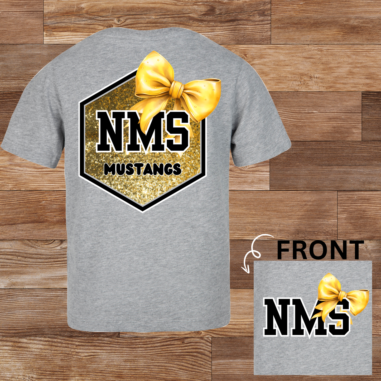NMS Mustangs Glitter bow
