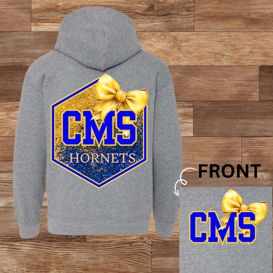 CMS Hornets Glitter Bow