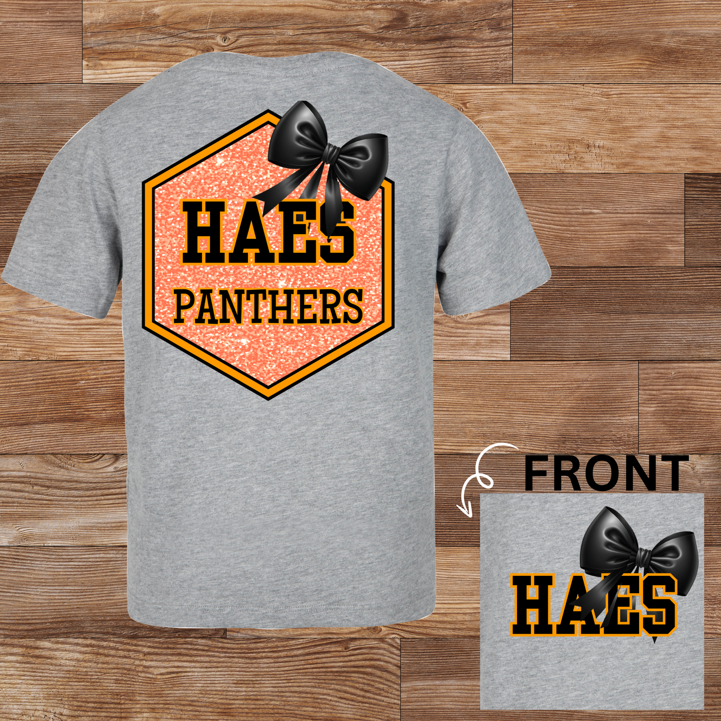 HAES Panthers Glitter Bow