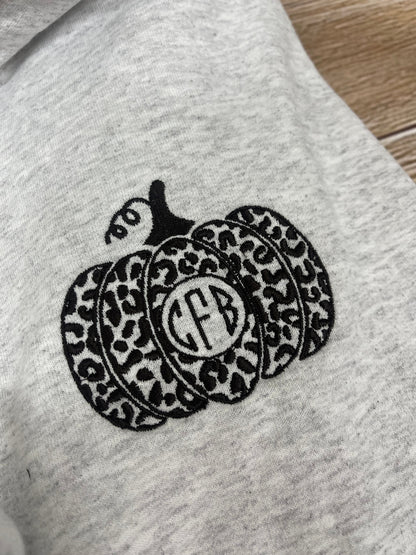 Monogram Pumpkin Cozy Quarter-Zip – Ash Grey