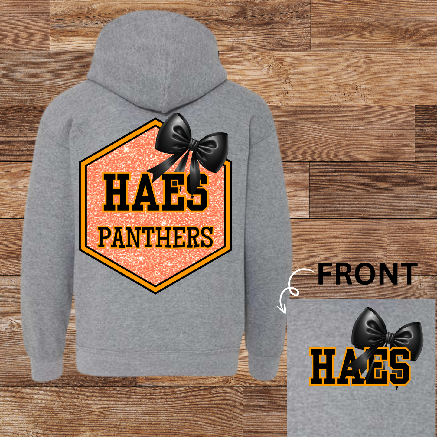 HAES Panthers Glitter Bow
