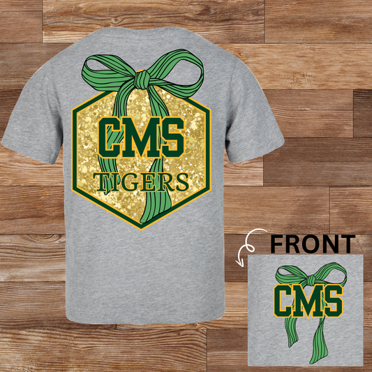 CMS Tigers Glitter Bow