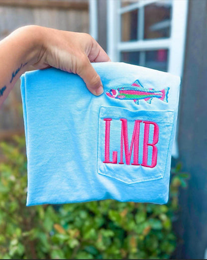 Neon Trout CC Pocket Tee With Monogram