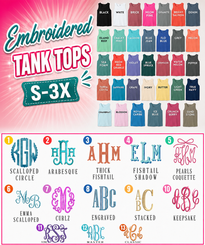 Comfort Colors Monogrammed Tank Top