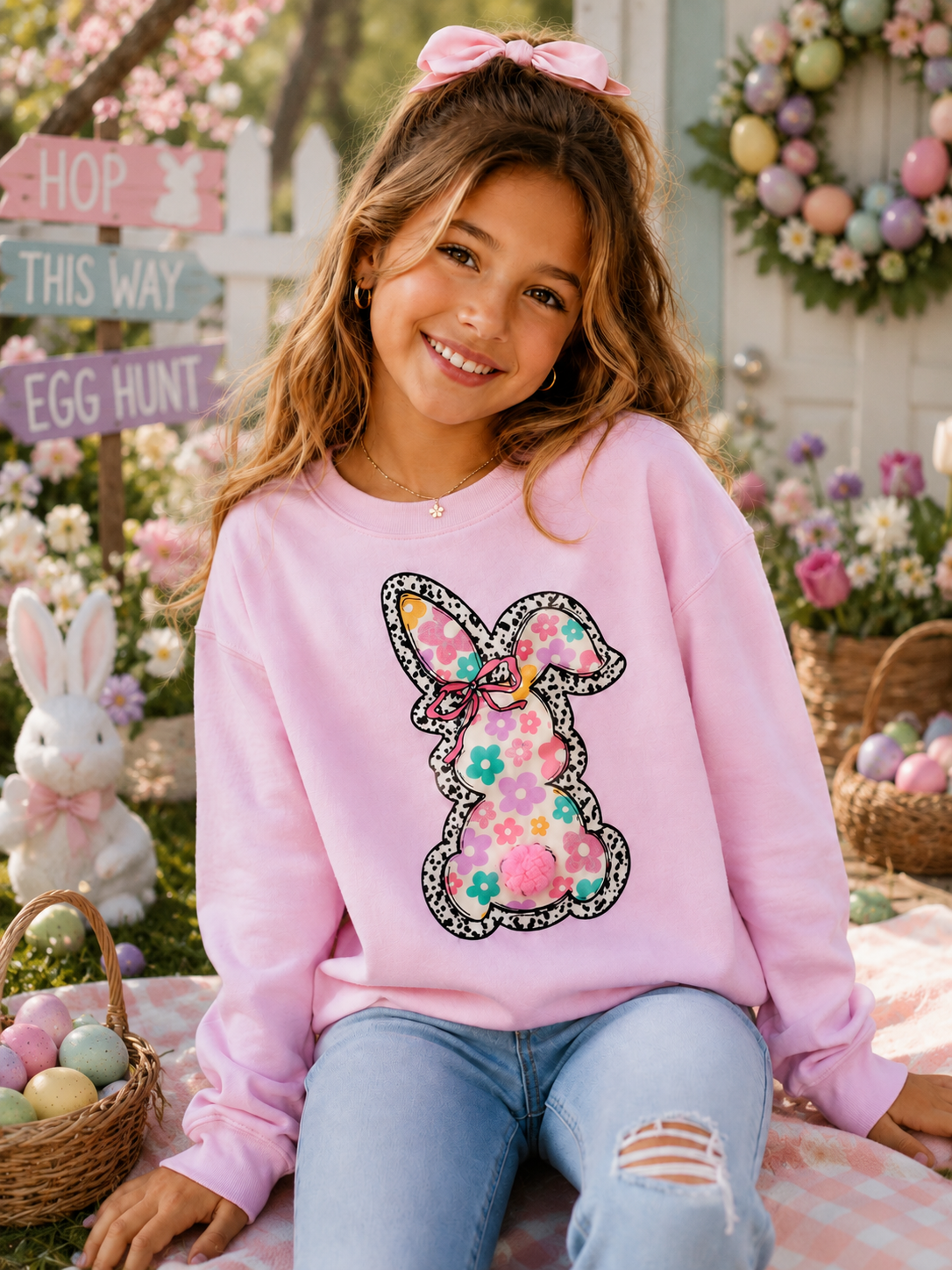 Retro Floral Bunny