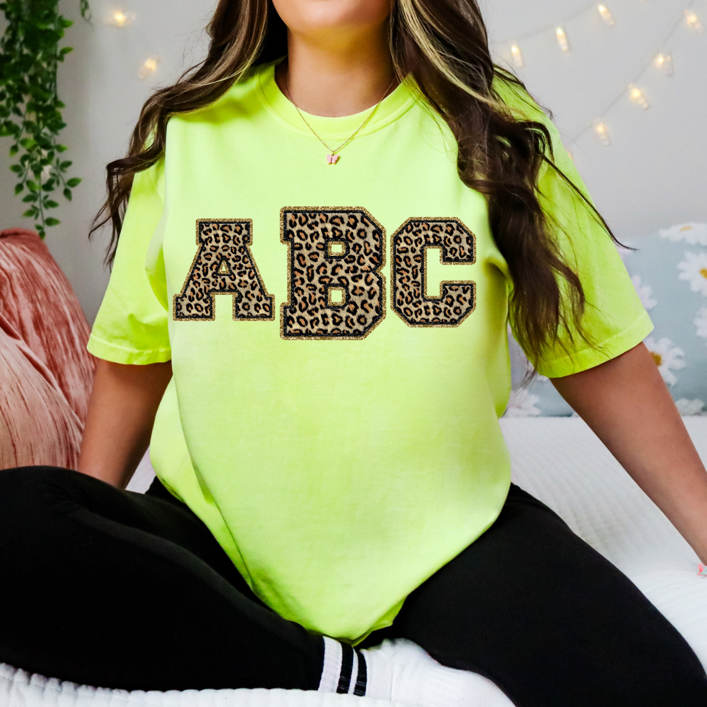 Cheetah Varsity Letter Monogram