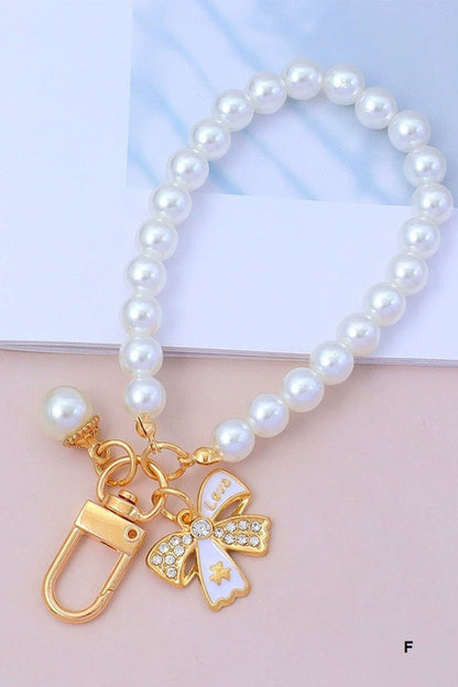 Pearl Luxe Charm Loop Keychain