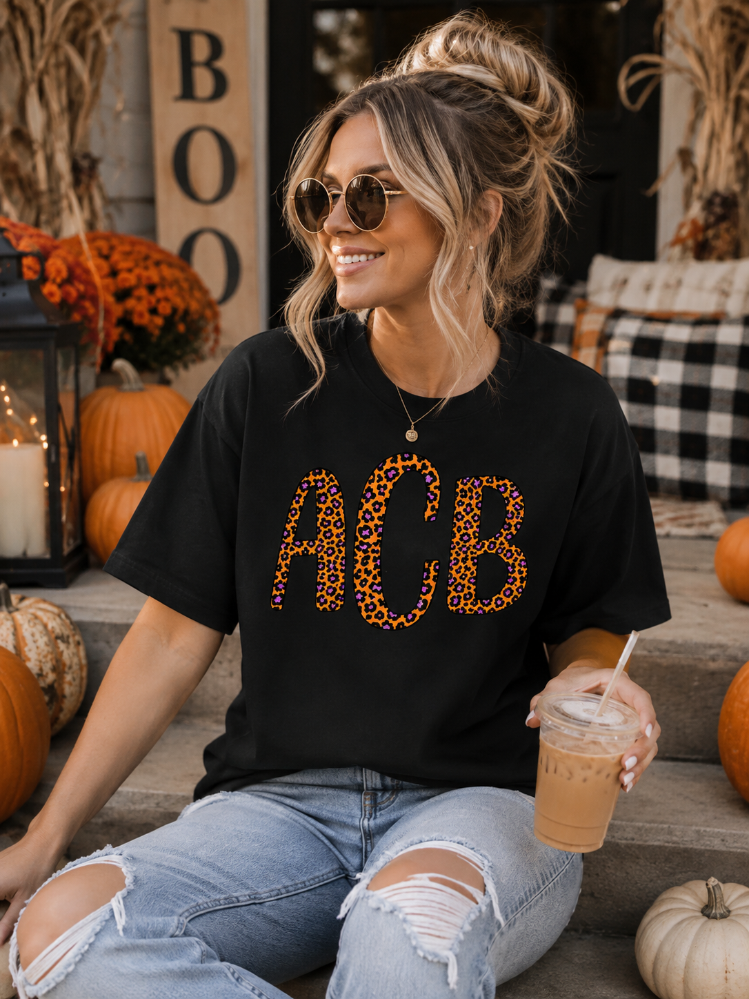 Halloween Cheetah Monogram