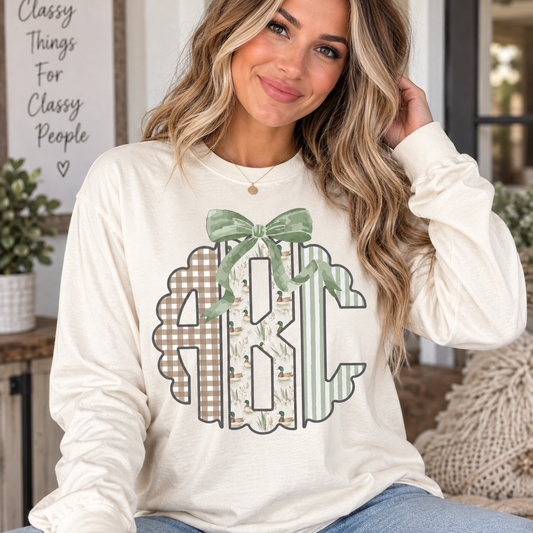 Preppy Mallard Gingham Custom Monogram