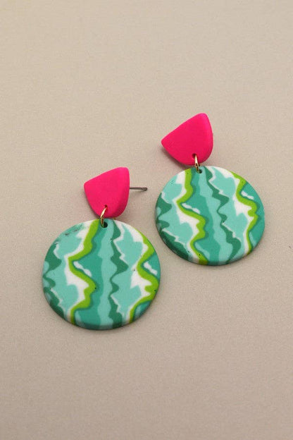 COLORFUL PRINT POLYMER EARRINGS
