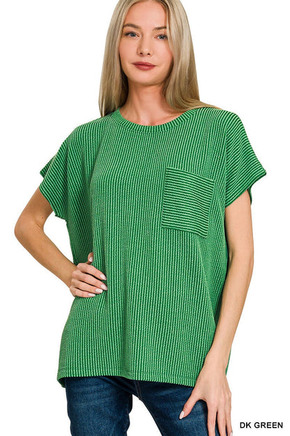 Waffle Pocket Boxy Tee