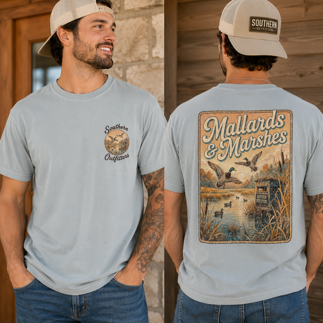 Mallards & Marshes Duck Hunting Comfort Colors Tee | Southern Outfitters