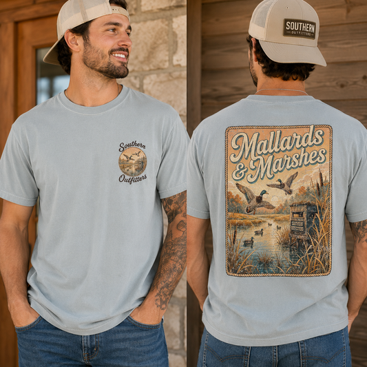 Mallards & Marshes Duck Hunting Comfort Colors Tee | Southern Outfitters