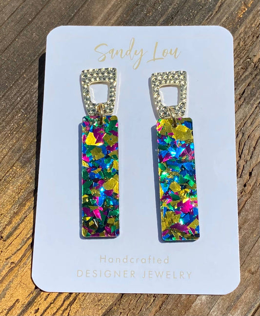 Confetti Glam Dangle Sticks Earrings