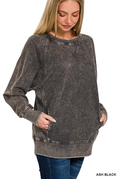 Cloud Fade Acid Wash Pullover
