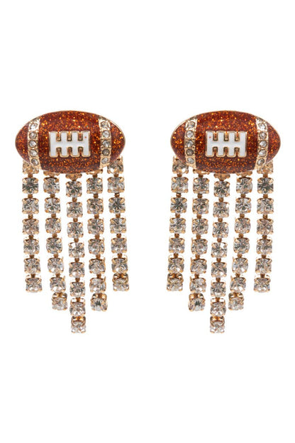 Goal Line Dangles Football Earrings