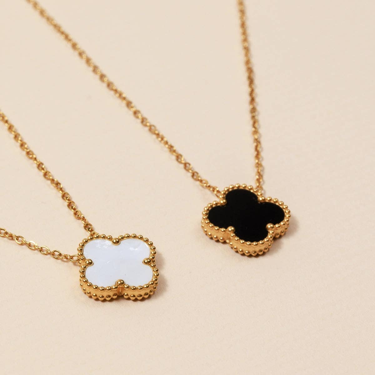 Floral Charm 18K Gold Dip Stainless Steel Necklace