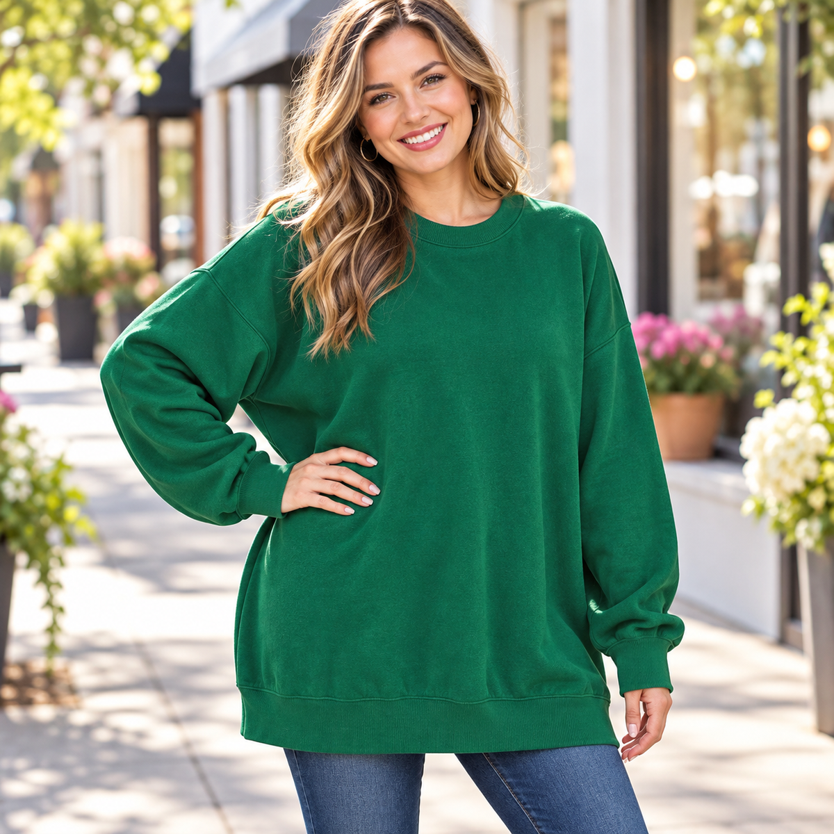 Zenana everyday oversized fleece tunic sweatshirt