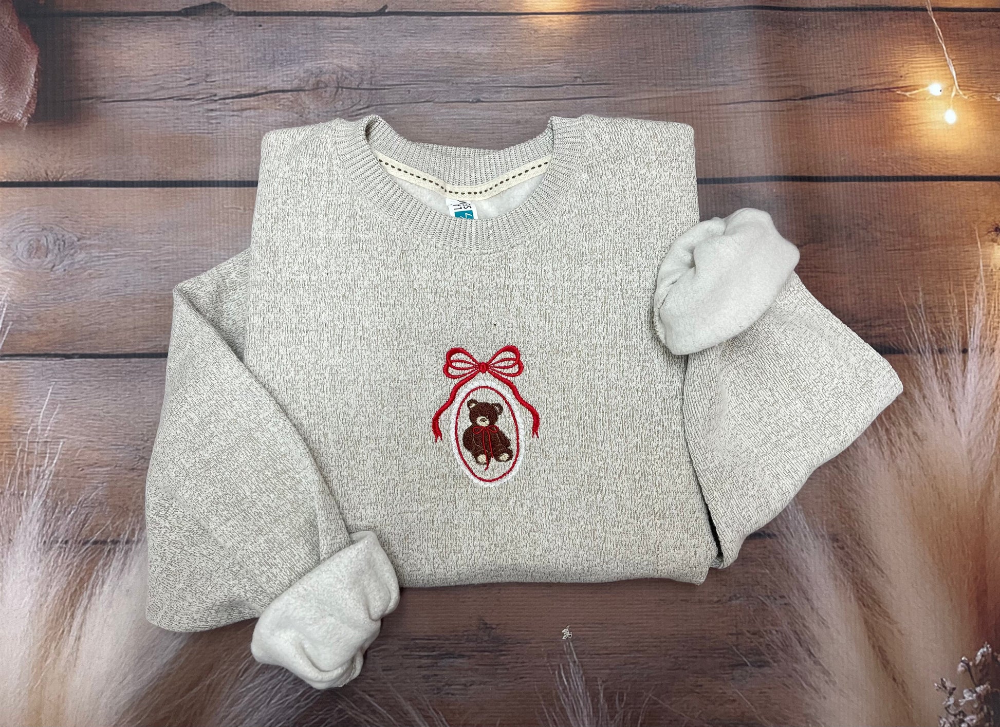 The Sweetheart Bear Coquette Embroidered - Lane Seven Pullover