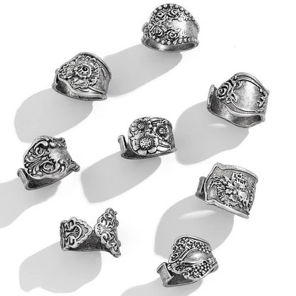 VINTAGE BOHO FLORAL STATEMENT RING