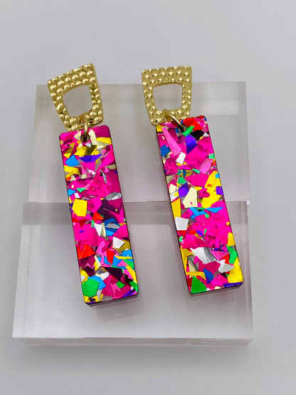 Confetti Glam Dangle Sticks Earrings
