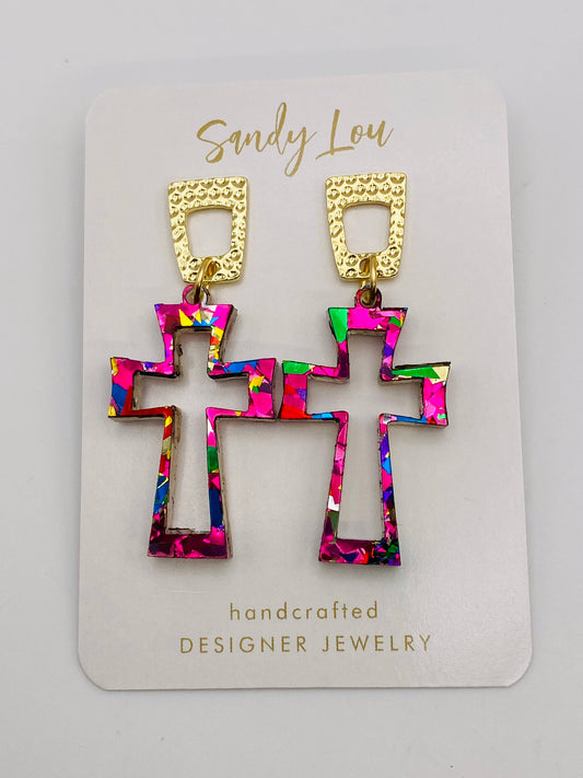 Crucifix Paparazzi Cross Acrylic Earrings