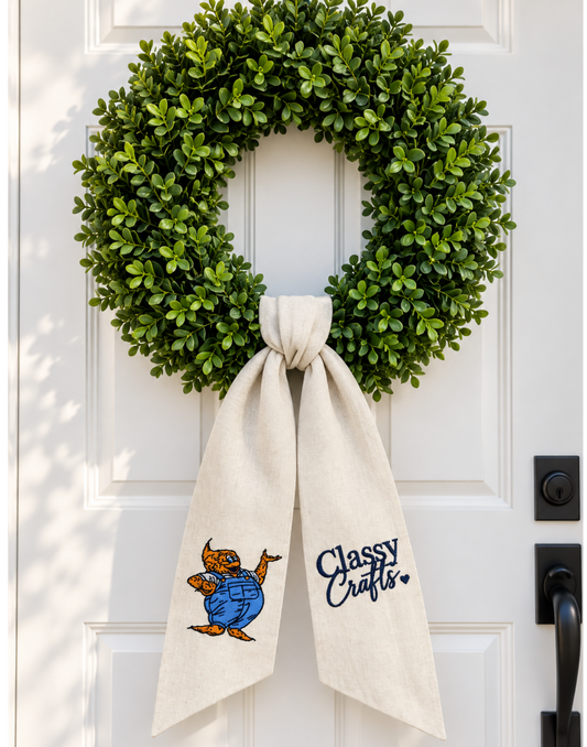 Yam Man Personalized Embroidered Wreath Sash