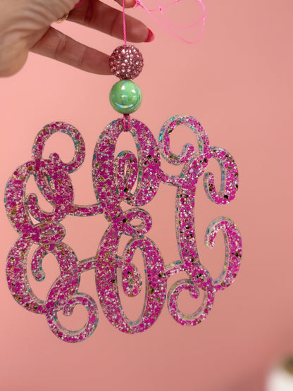 Car Charms Acrylic Monograms