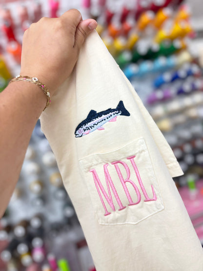Trout CC Pocket Tee With Monogram