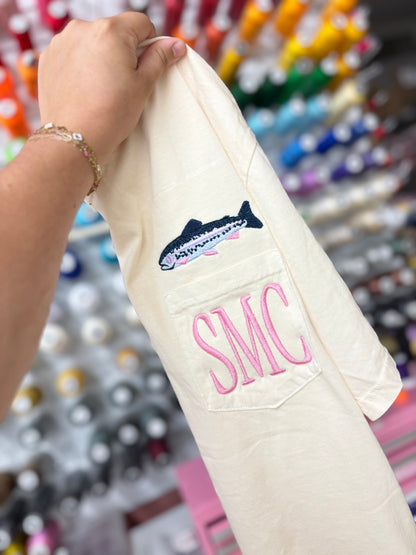 Trout CC Pocket Tee With Monogram
