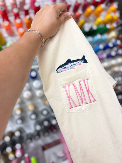 Trout CC Pocket Tee With Monogram