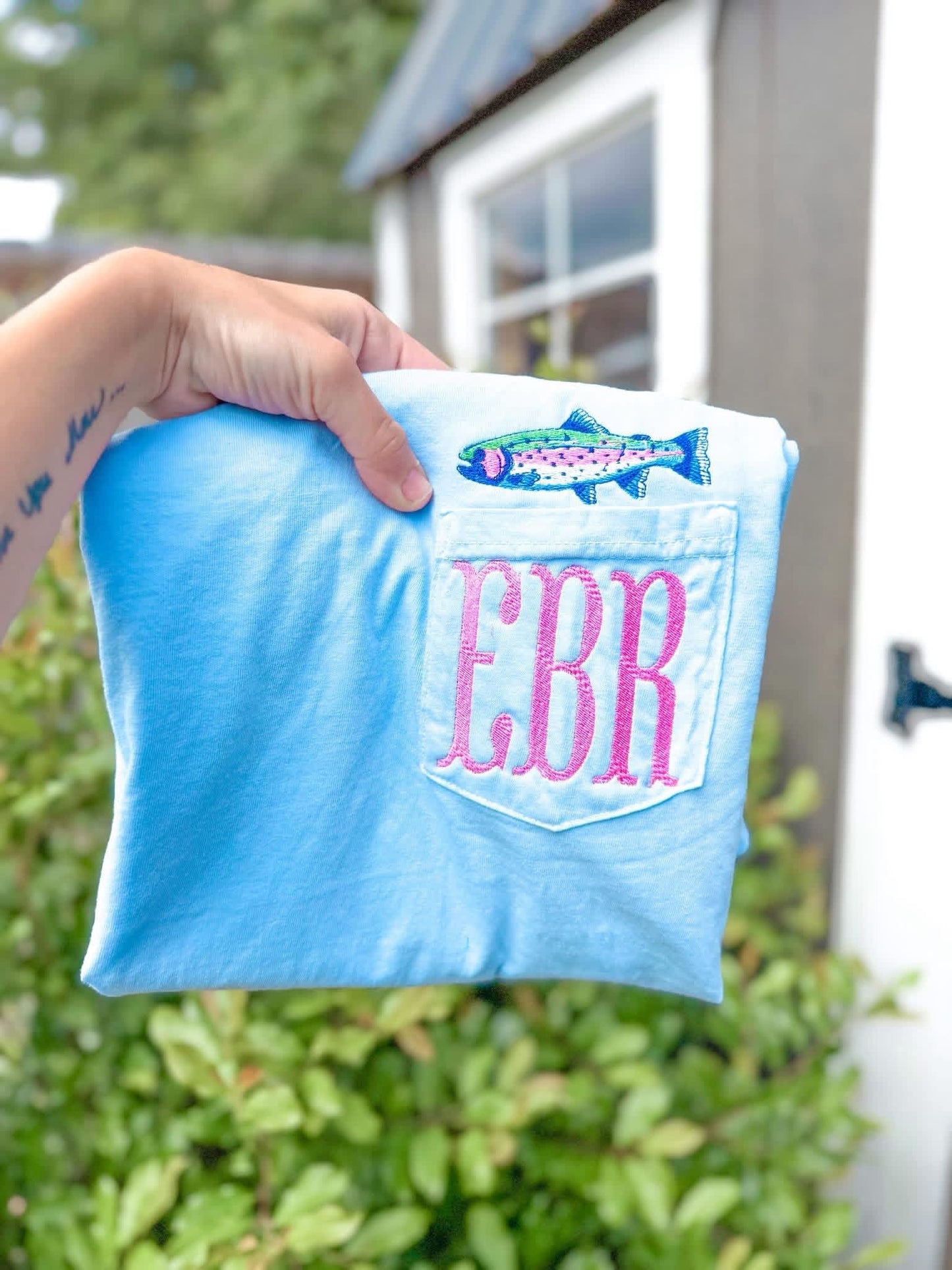 Neon Trout - CC Pocket Tee with Monogram
