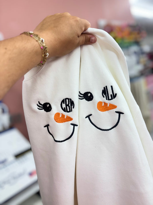 Snowman Monogram Smiley