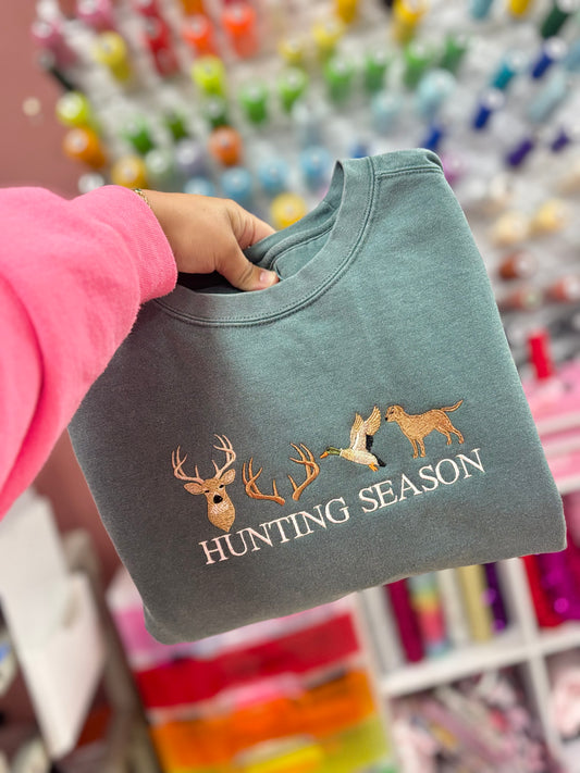 Hunting Season Embroidered Comfort Colors Sweatshirt