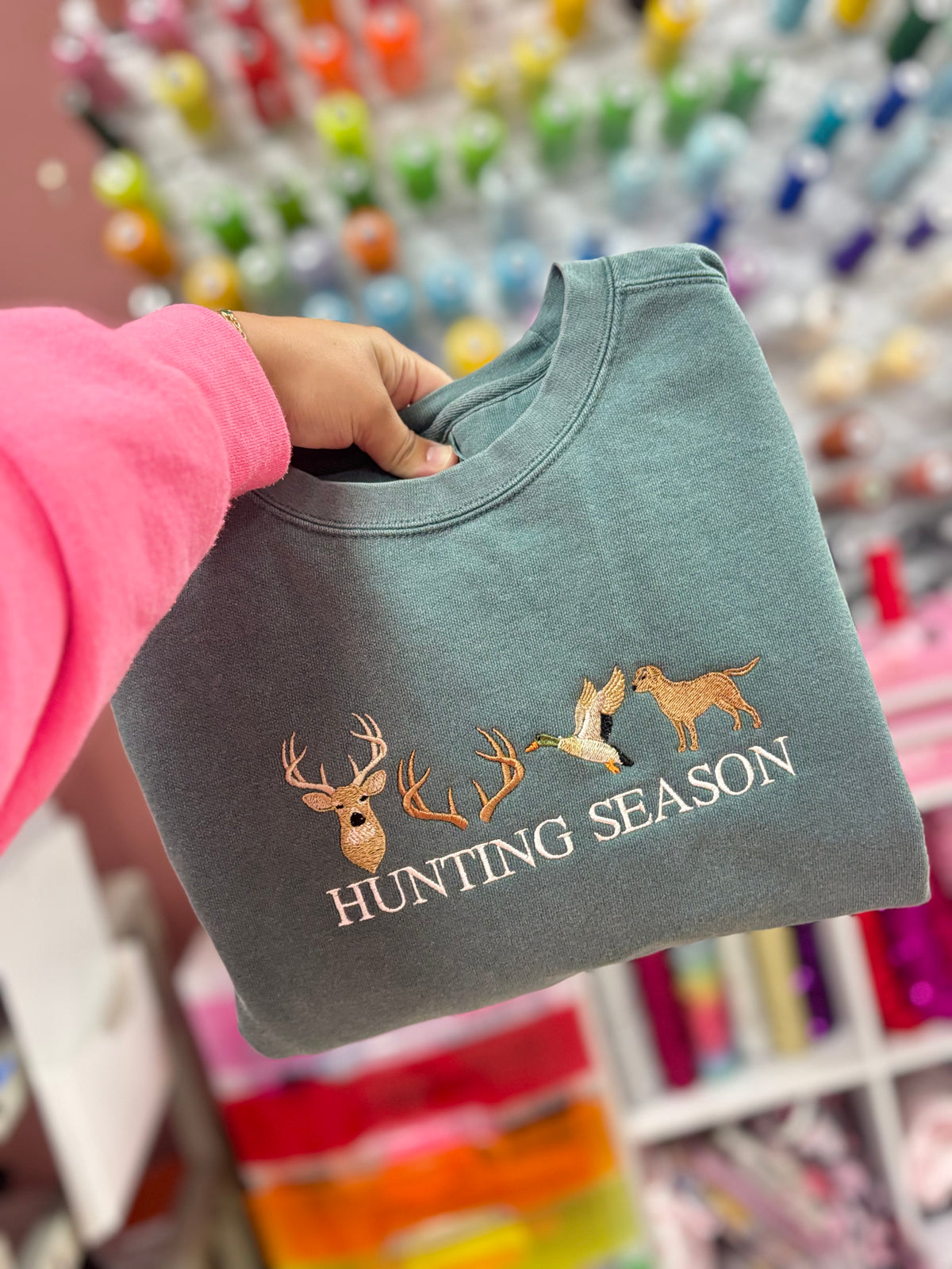 Hunting Season Embroidered Comfort Color Sweatshirt