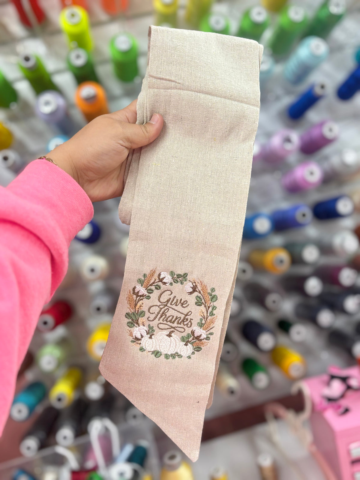 Embroidered Wreath Sash