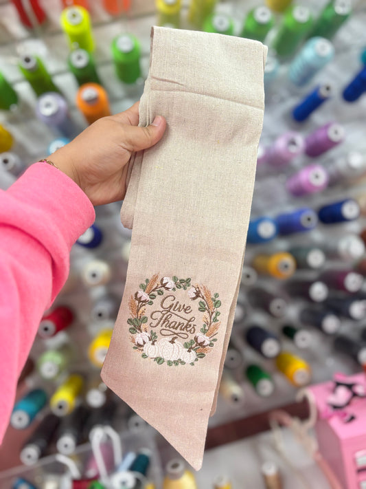 Embroidered Wreath Sash