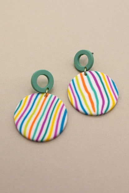 COLORFUL PRINT POLYMER EARRINGS