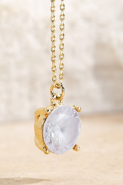 Cubic Zirconia Pendant Short Necklace
