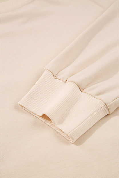 Simply Bloom cream floral applique oversized sweatshirt