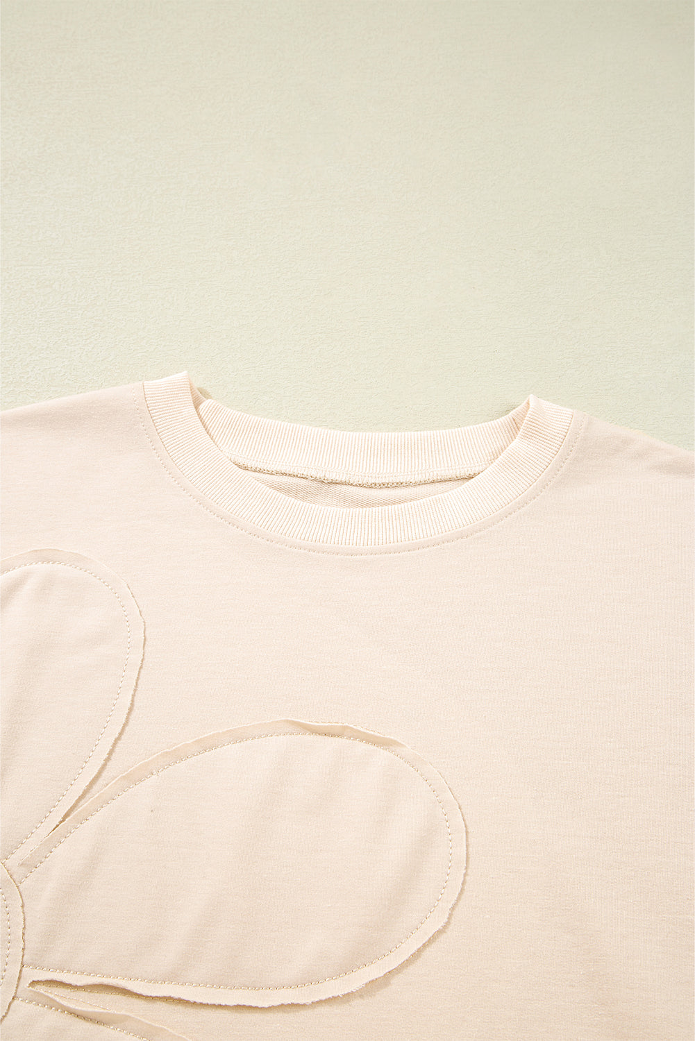 Simply Bloom cream floral applique oversized sweatshirt