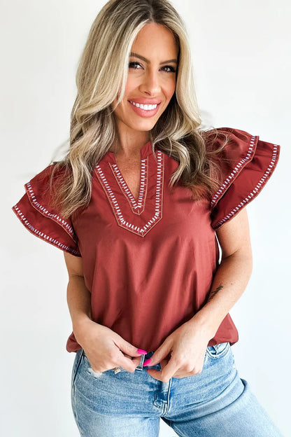 Sweet Southern Charm ruffle sleeve blouse
