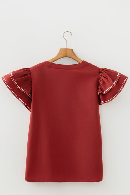 Sweet Southern Charm ruffle sleeve blouse